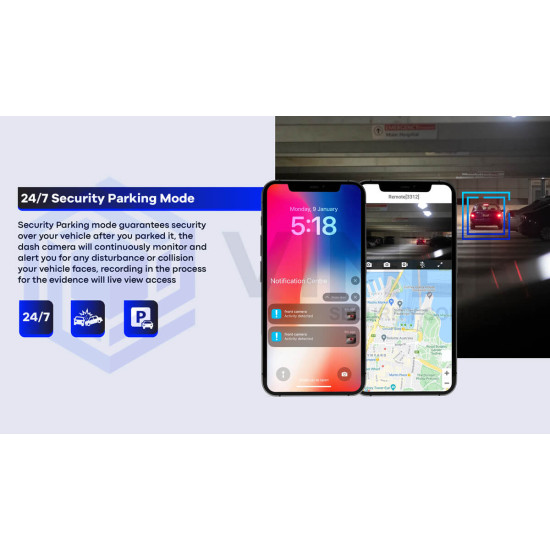 24/7 4G LIVE VIEW Dual Dash Camera Security Parking Mode