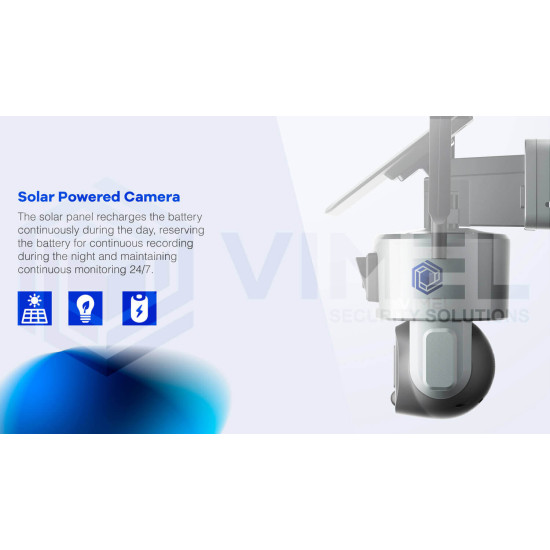 WIFI Home Solar Dual Security Camera 4K Optical Zoom 10X