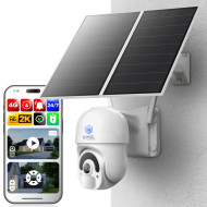 Solar Powered 4G Security Camera with 2K Continuous Recording