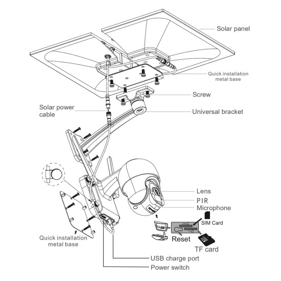 Solar Powered 4G Security Camera with 2K Continuous Recording