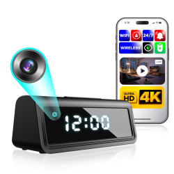 Digital WiFi Clock with Covert Camera 4K